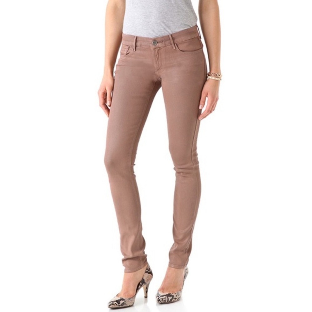 Habitual Rose Wax Coated Alice Mid Rise Skinny Mauve